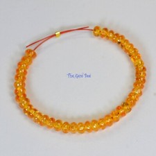 Madagascar Spessartite Mandarin Orange Garnet Smooth Rondelle Beads 3" strand