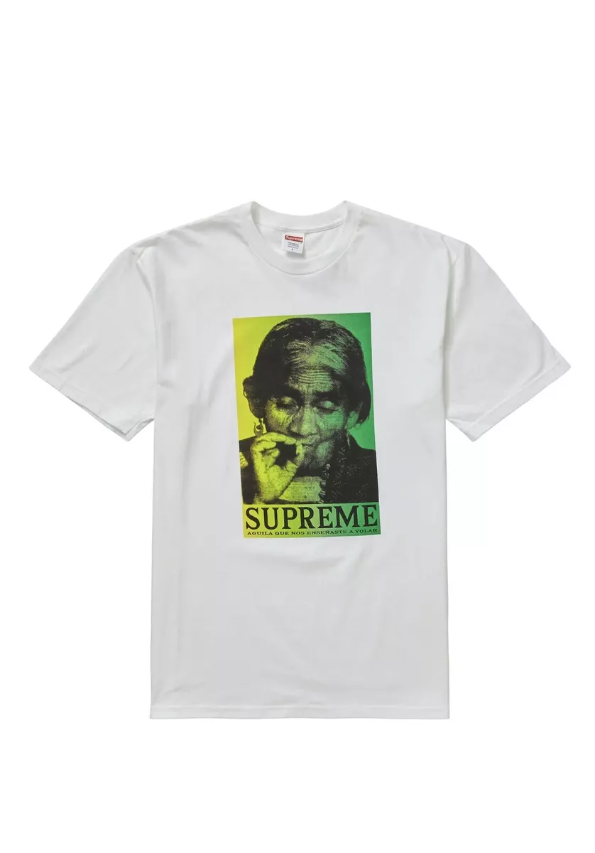 Supreme Aguila Maria Sabina Smoking Photo Logo Tee Men s T Shirt