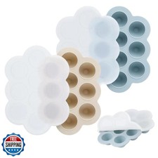 PandaEar 2 Pack Baby Food Freezer Tray with Lids, Silicone Baby Food Storage