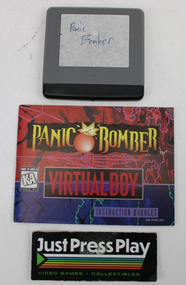 Nintendo Virtual Boy Panic Bomber Cartridge (Torn Label) w/ Manual