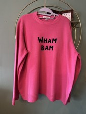Pink M&S X Bella Freud Merino Wool Cashmere Mix Round Neck Jumper Size Large 
