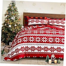 Christmas Red Queen Size Bed in a Bag 7 Pieces Queen-7 pieces Snowflake