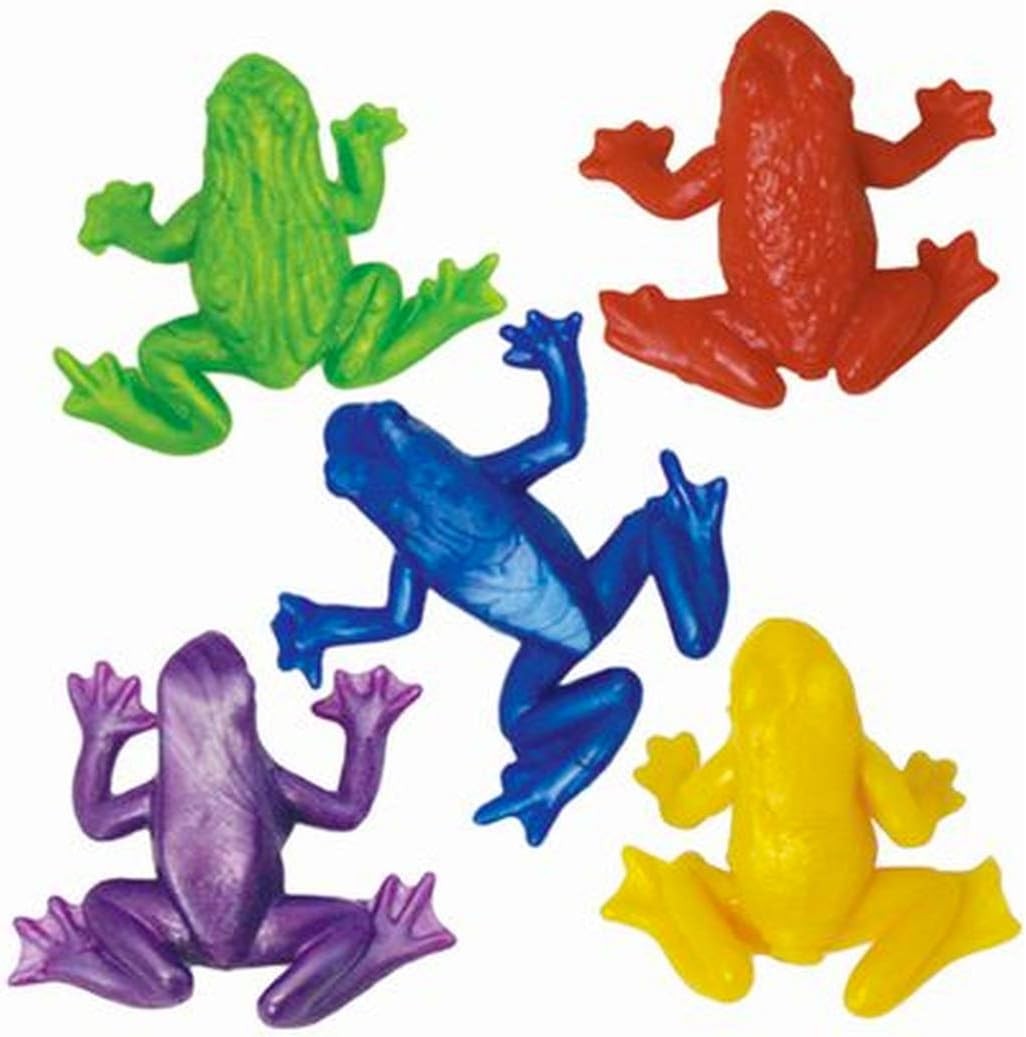 12Pk Multicolour Stretchy Frogs Creatures Animal Party Bag Fillers for Kids Uni