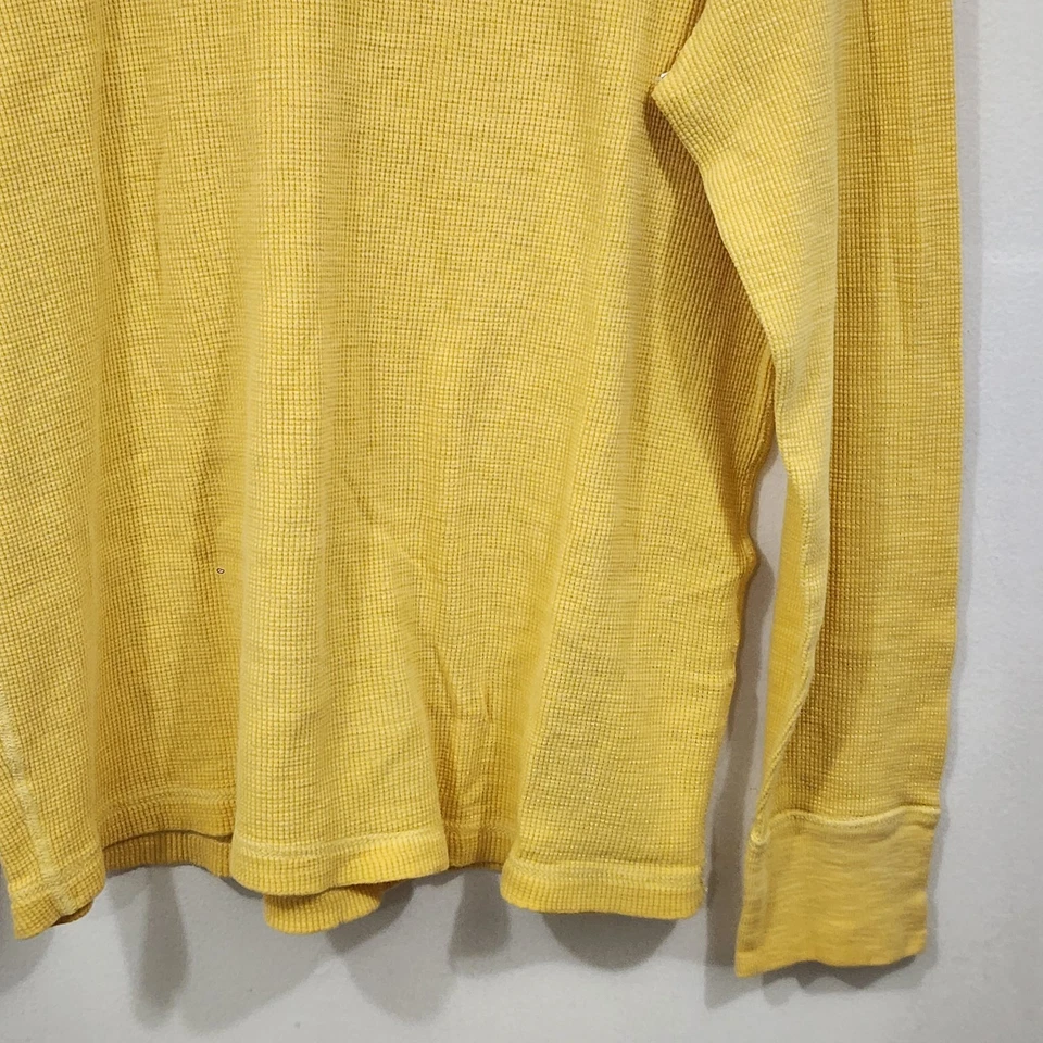 American Eagle Thermal Knit Long-Sleeve Shirt Vintage Fit Soft Yellow Sz L - Image 3 of 4