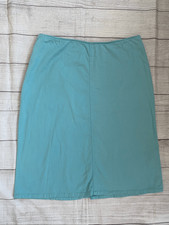 Christopher Banks women 10 stretch side zip midi skirt w/back slit blue
