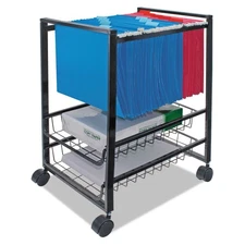 Advantus Mobile File Cart w/Sliding Baskets, 12 7/8w x 15d x 21 1/8h, Black