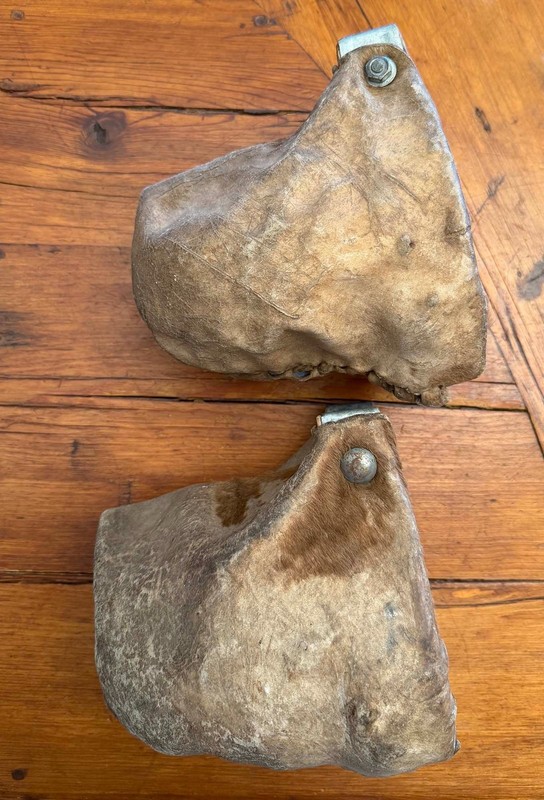 Vintage  Rawhide COWBOY VAQUERO Tapadero ARIZONA BULL NOSE Covered Stirrups