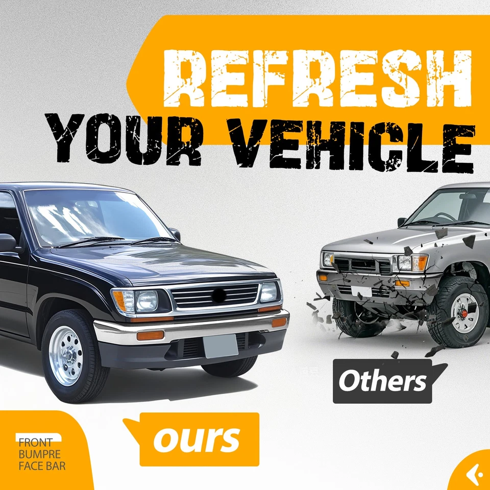 Chrome Front Bumper Face Bar For Toyota Pickup Truck 1989-1995 2WD Foto 4 de 4