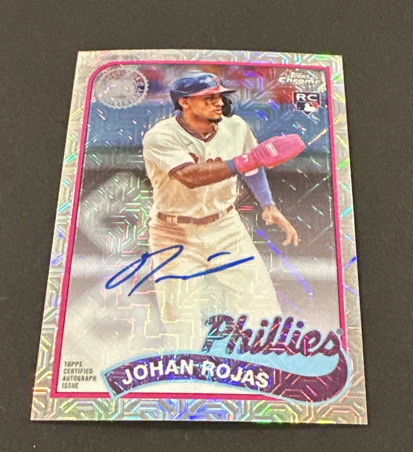2024 TOPPS SERIES 2 JOHAN ROJAS SILVER PACK 1989 TOPPS CHROME MOJO REFRACT AUTO