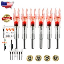 6PK Red LED Arrow Nocks .204-.246 ID + H,S,GT Bushings ON/OFF