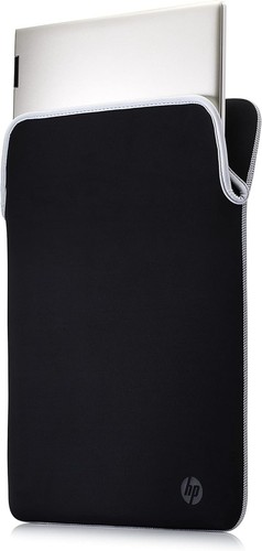 HP 2F2K5AA 15.6 Inch Black & Silver Protective Reversible Laptop Notebook Sleeve - Afbeelding 4 van 7