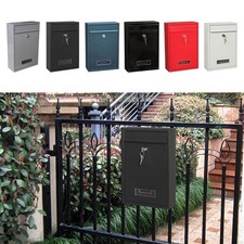 Mailbox Wall Mounted Post Mail Case Mail Box 2 Keys Gate Decorative Drop Box