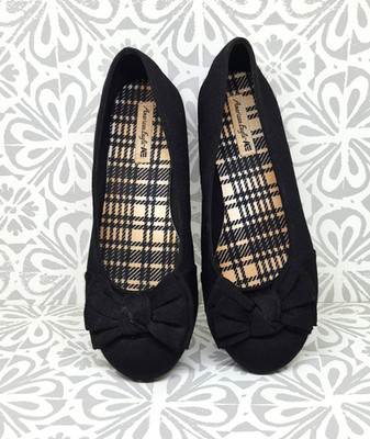 Big Girl Youth Size 3 Ballet Round Toe Flats Shoes Black