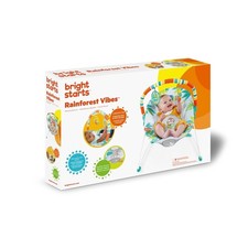 Bright Starts Rainforest Vibes Vibrating Bouncer with Toy Bar, NEW