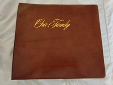 Vintage Photo Album Real Leather With 14 K Gold Trim Holds 14 Photos 8 x 10 