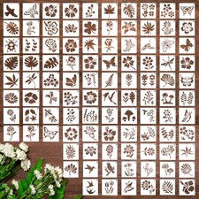 TIESOME 100 Pcs Mini Stencils, 2 Inch Reusable Small Stencils