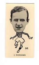  Scottish Footballers Soccer Cigarette Card 1938 #44 Jacki Gardiner Queen’s Park