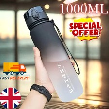 1 Liter Sports Water Bottle Gym Travel Drinking Leakproof Bottle BPA-Free UK