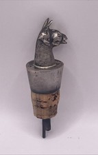 Vintage Sterling Silver Donkey Head Wine Stopper Pourer Signed Peru 925