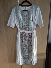 Worn Once £169 Ted Baker RARE Size 4 UK 12 14 White Midi Dress Wedding Party