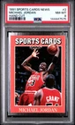 144447575 Michael Jordan 1991 Sports Cards News #2 PSA 8