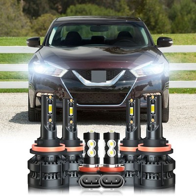 For Nissan Maxima 2016 2017 2018 6x LED Headlight Hi/Lo + Fog Bulbs Combo 6000K