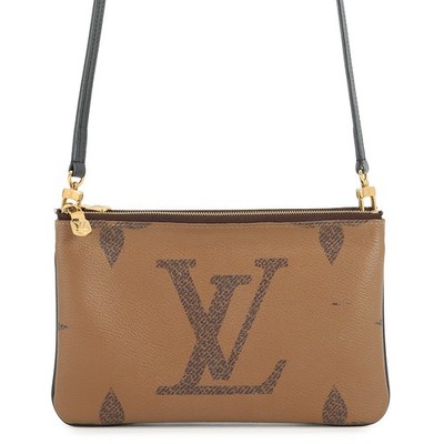LOUIS VUITTON Pochette double zip Monogram / Monogram / Giant Reverse Noir M...