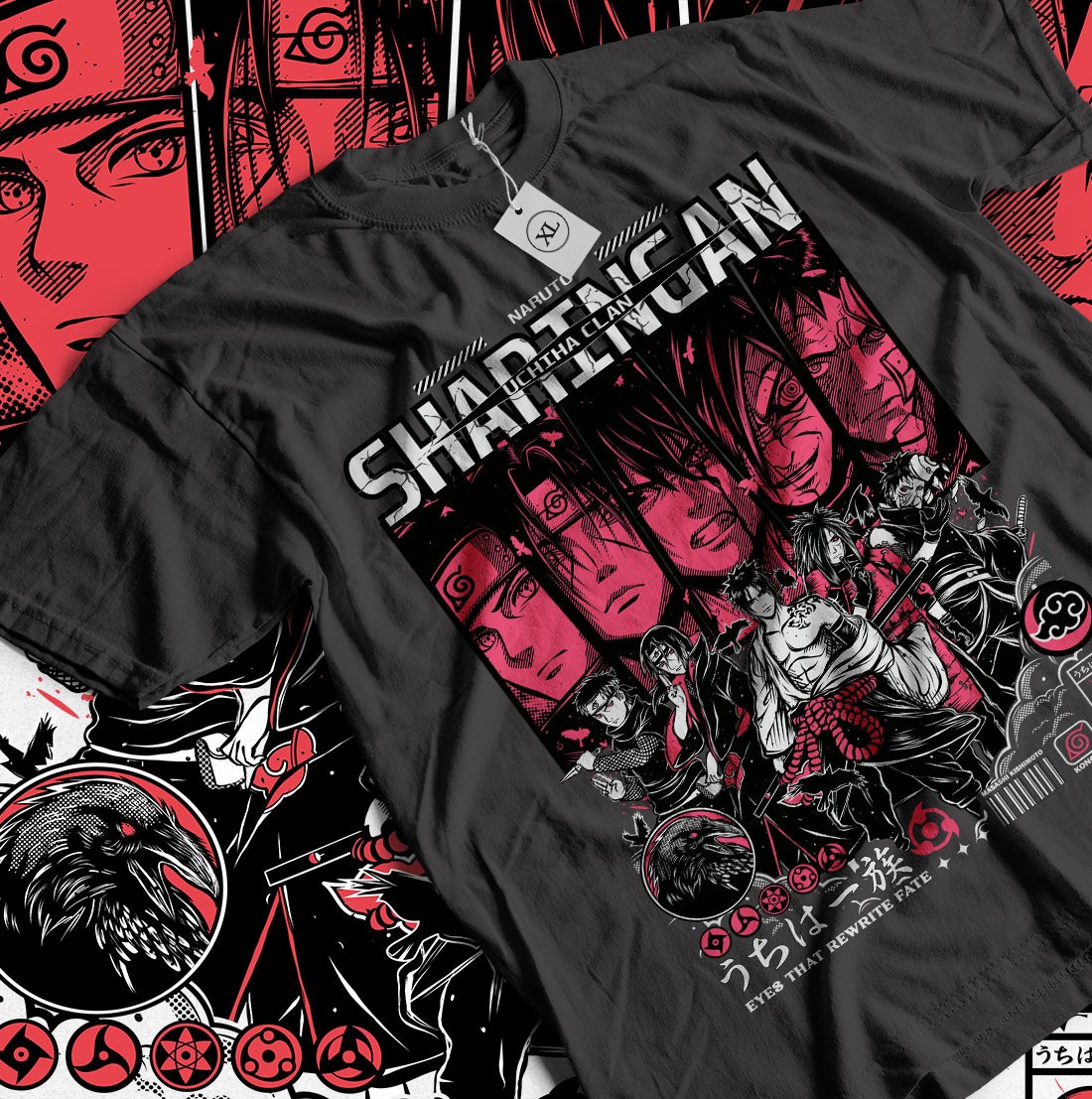  ITAKURA 4 シャツ Lサイズ Itachi Uchiha T-Shirt Naruto Shippuden Manga Strip Naruto Anime