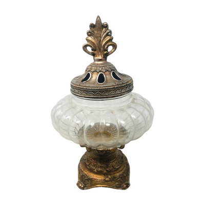 Vintage Imperial potpourri jar Candy Dish Trinket Box Glass with Lid 11''