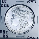 1897 BU GEM MORGAN SILVER DOLLAR UNC MS+++ U.S. MINT RARE COIN 6951