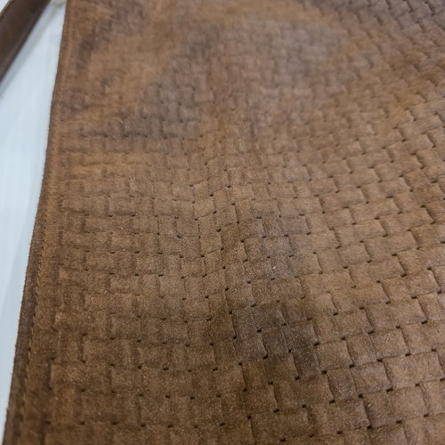 Genuine Leather Suede Tote Bag Shoulder Purse Brown 13.5" x 13.5" x 5" Lined. - Picture 11 of 13