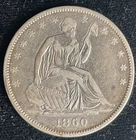 1860 O Seated Liberty Half Dollar Nice Detail