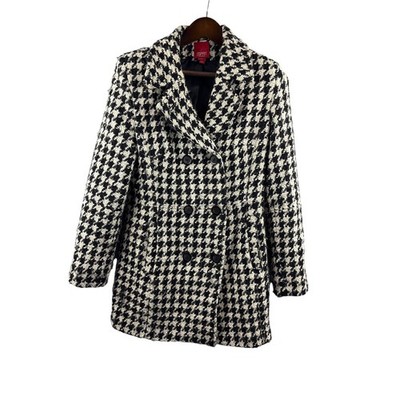 Women s Esprit Medium Black & White Check Patterned Peacoat
