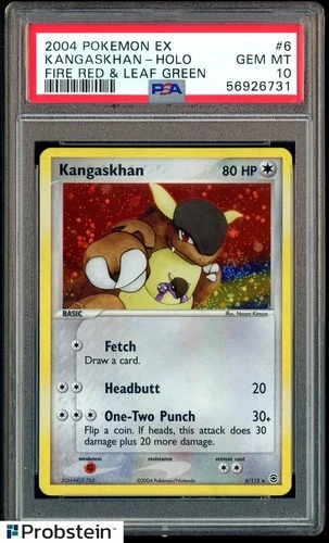 2004 Pokemon EX Fire Red & Leaf Green #6 Kangaskhan Holo w/ Swirl PSA 10