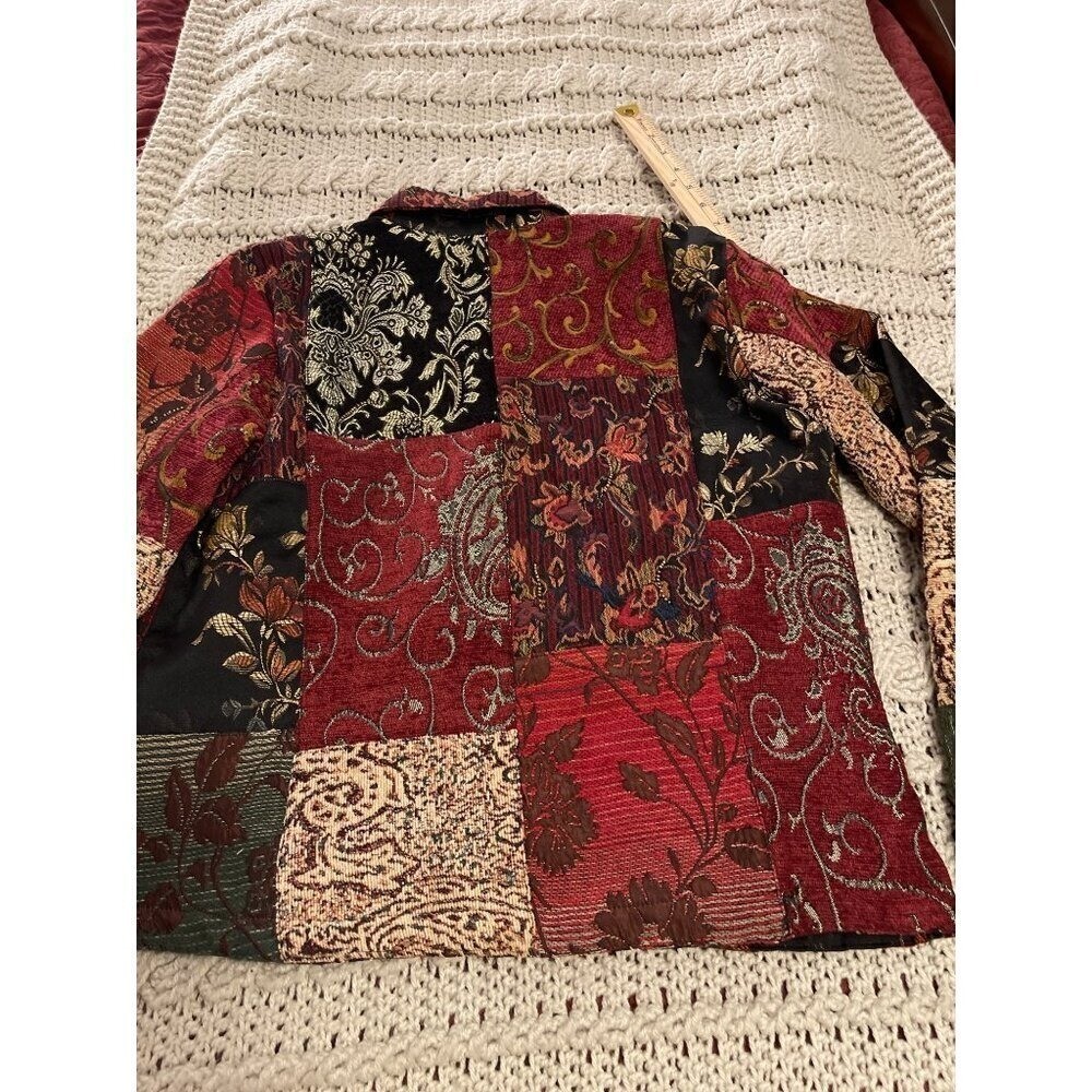 Chicos Patchwork Jacket Size 1 Multicolor Floral … - image 8