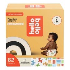 82ct Hello Bello Premium Diapers Size 1, Balloon Buddies & Crosshatch Cuties 0.24 per diaper