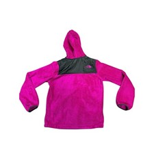 The North Face Girls Pink High Pile Fleece Full Zip Hooded Jacket Charcoal Grey