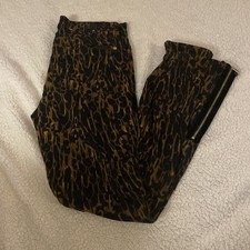 7 For All Mankind Jeans Womens Size 27 Skinny Ankle Zip Jeans Leopard Print