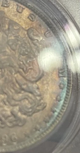 1896 ANACS MS64 🌈 TONED MORGAN DOLLAR 90% SILVER