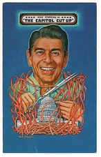 President RONALD REAGAN  THE CAPITOL CUT UP Comic Humor Satire  POSTCARD Unused