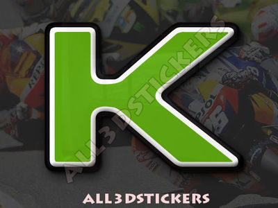3D Stickers Resin Domed LETTER K - Color Green - 100 mm(4 inches ...
