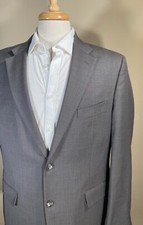 JONES NEW YORK Wool 42R Sport Coat 2-Button Gray Lined Dual-Vent Blazer Jacket