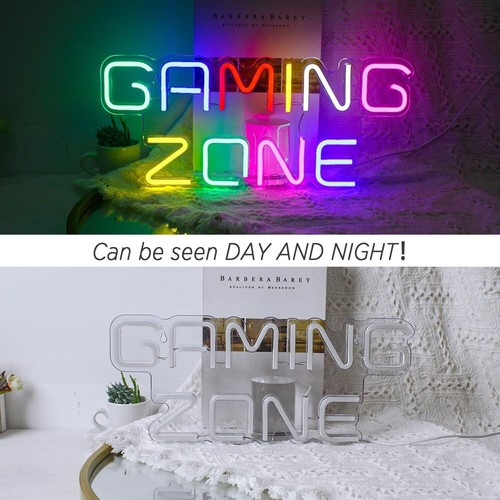 Gaming Zone Neon Sign Colorful LED Gaming Neon Light for Wall Decor Letter Sign - Picture 8 of 13