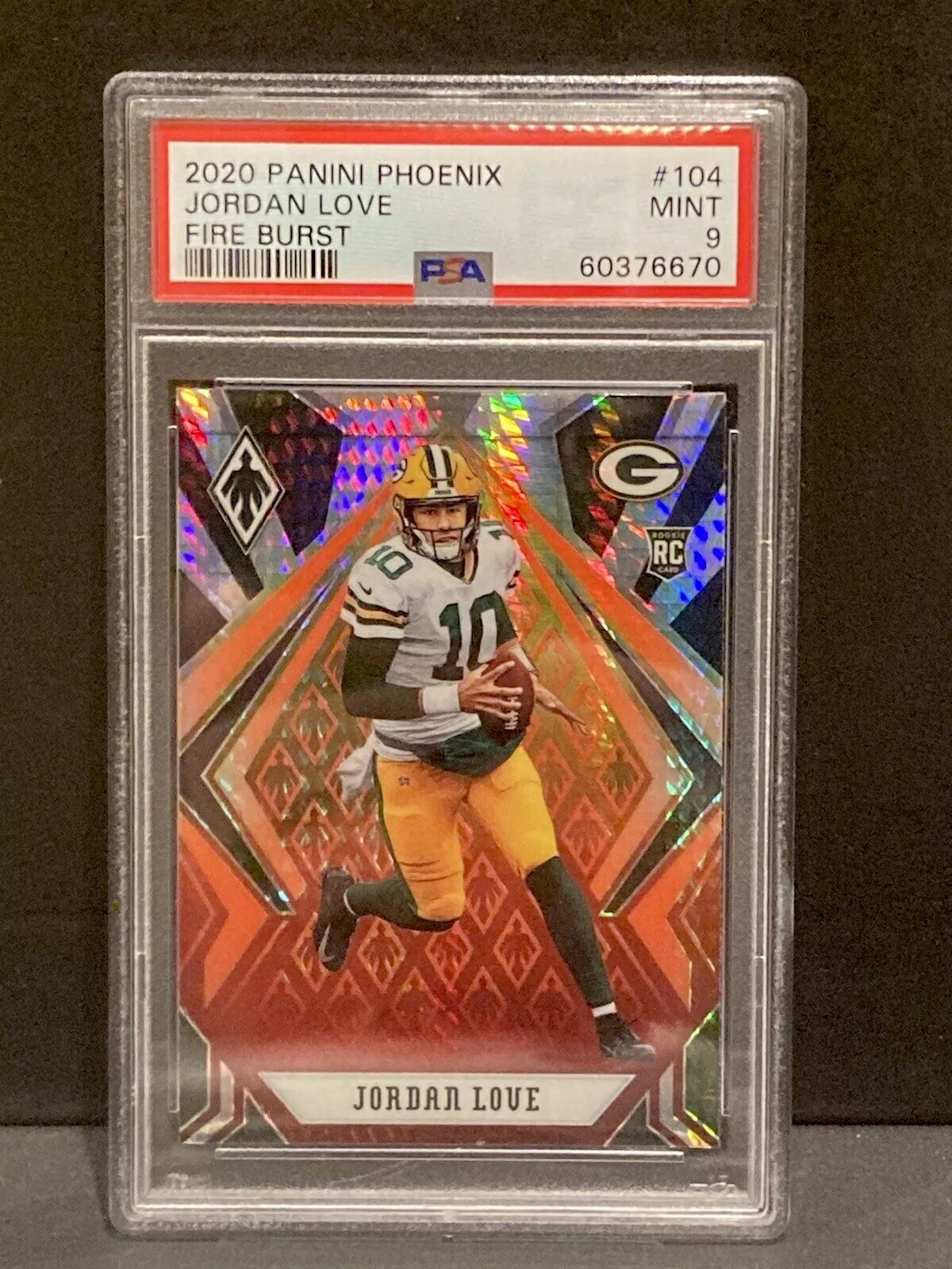 2020 Phoenix JORDAN LOVE Fire Burst #104 PSA 9 MINT RC Rookie Card Packers