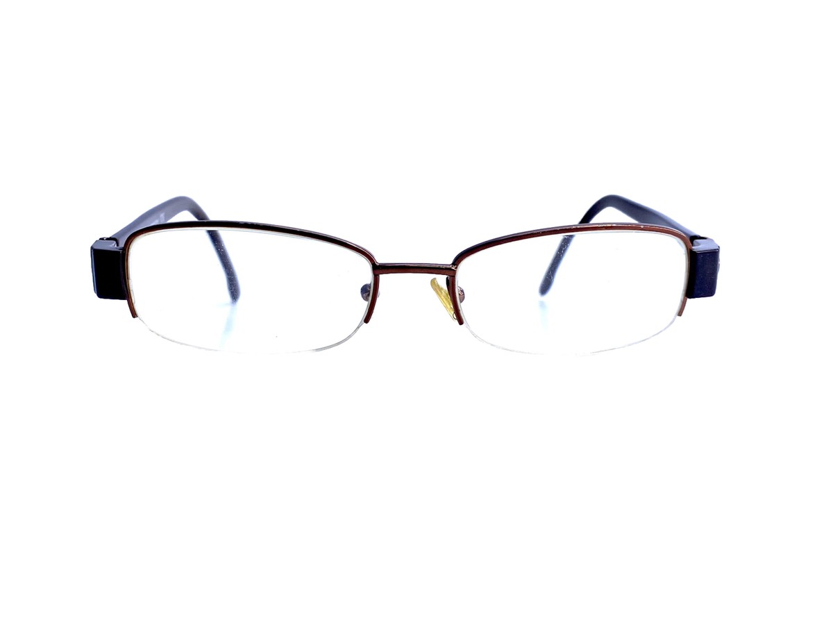 Valentino Brown Half Rim Oval Metal Frame Eyeglasses Italy  display picture 1