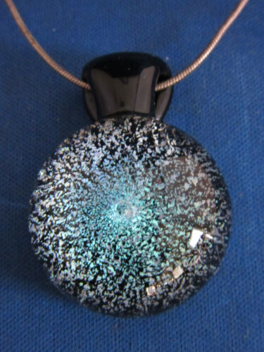 JUST MY IMAGINATION Robin Barr Art Glass Peruvian Opal Pendant Sterling Necklace - Afbeelding 1 van 7