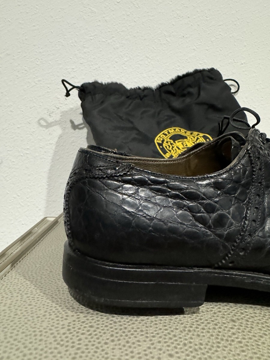 VINTAGE FootJoy Classics Black ALLIGATOR saddle golf shoes