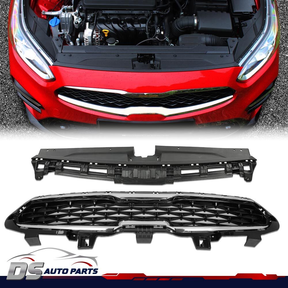 Bumper Grille & Radiator Sight Shield Cover Front Upper Fit For 19-21 Kia Forte