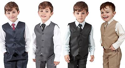 Baby Boys Suit Wedding Party Pageboy Boys Grey Waistcoat Suit Boys Grey Suit