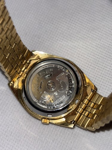 Near Mint SEIKO 5 SNXJ94 7S26-0500 Gold Day-Date 36mm Auto Men's Watch Japan - Picture 20 of 24